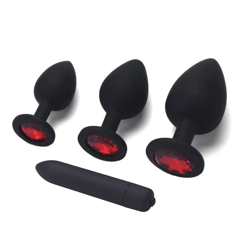 Vibrador con tapón anal