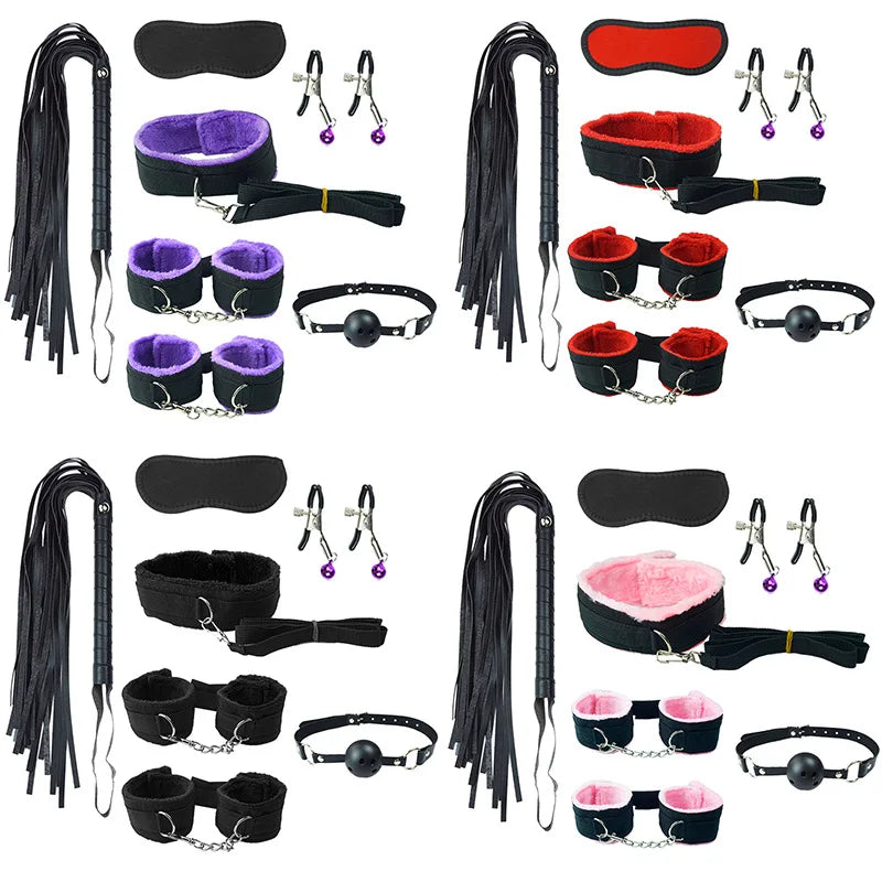 Conjunto de limitaciones de esclavitud para adultos BDSM