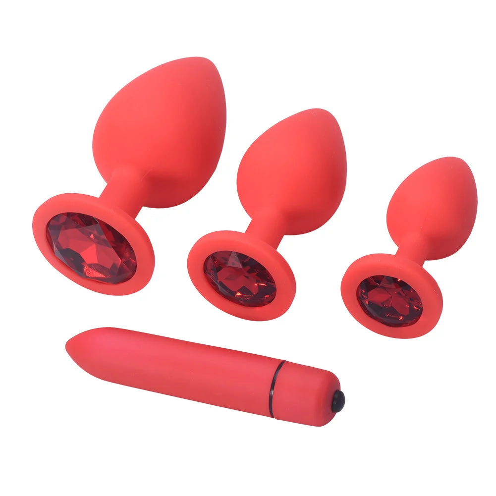 Vibrador con tapón anal