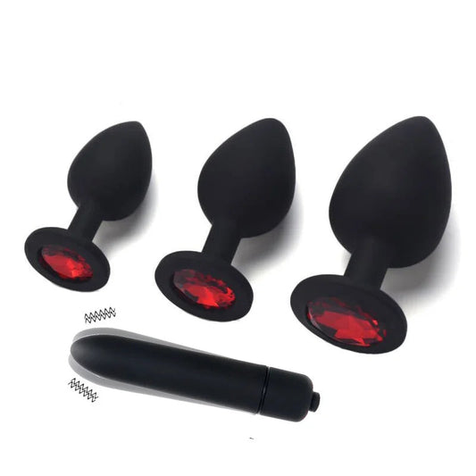 Vibrador con tapón anal