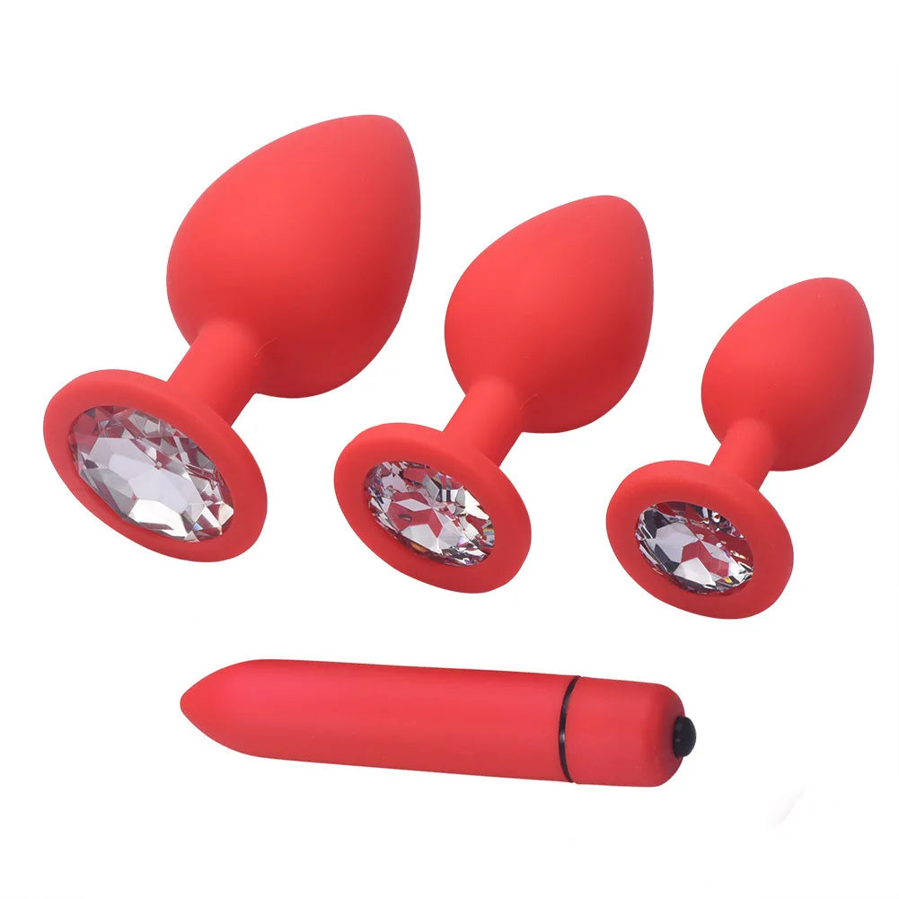 Vibrador con tapón anal