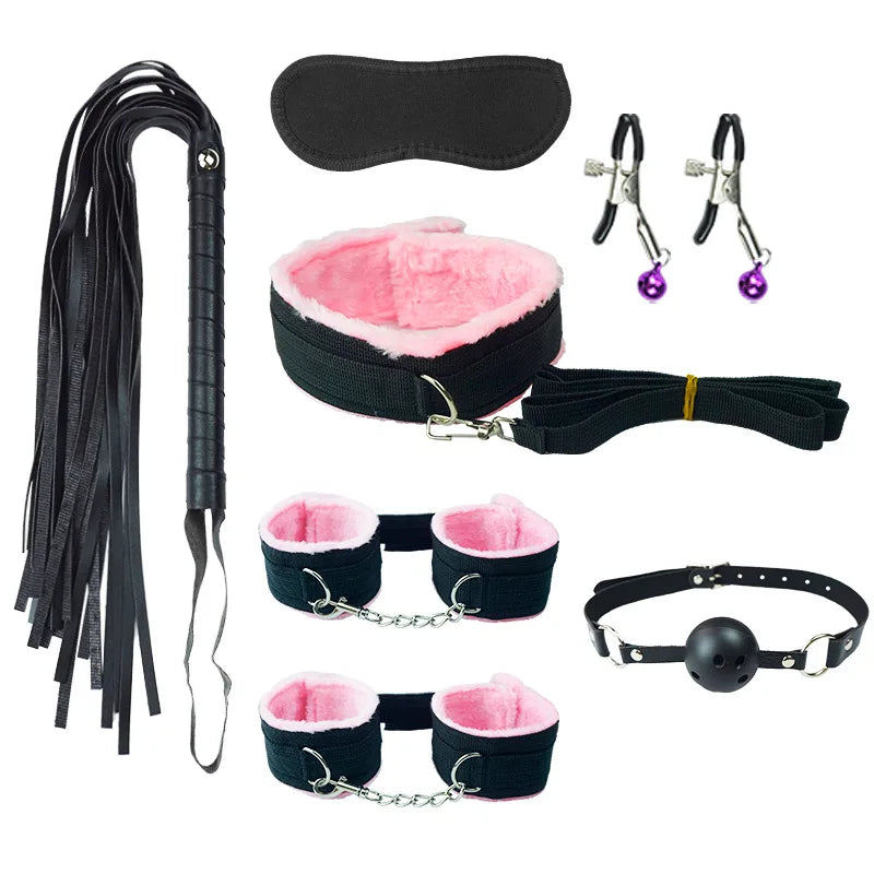 Conjunto de limitaciones de esclavitud para adultos BDSM