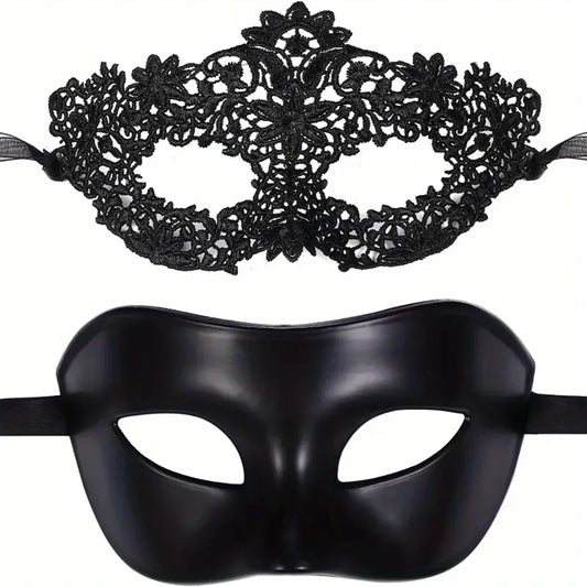 Ensemble de masques noirs élégants pour couples