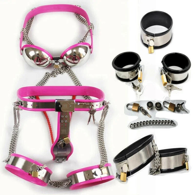 Metal Chastity BDSM Set